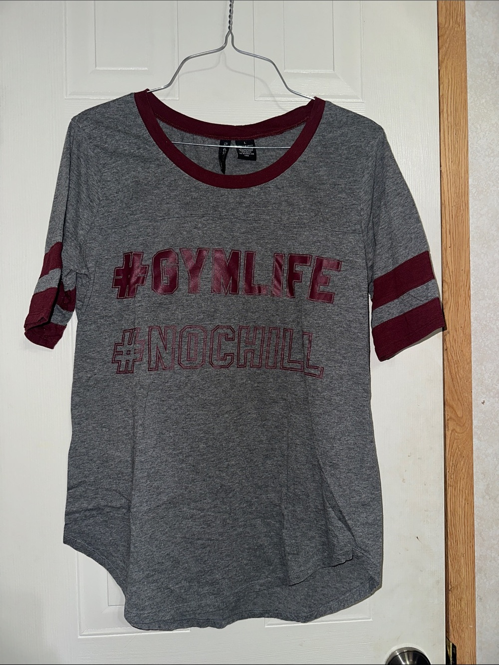 Gray & Maroon #GYMLIFE Graphic Tee - Women